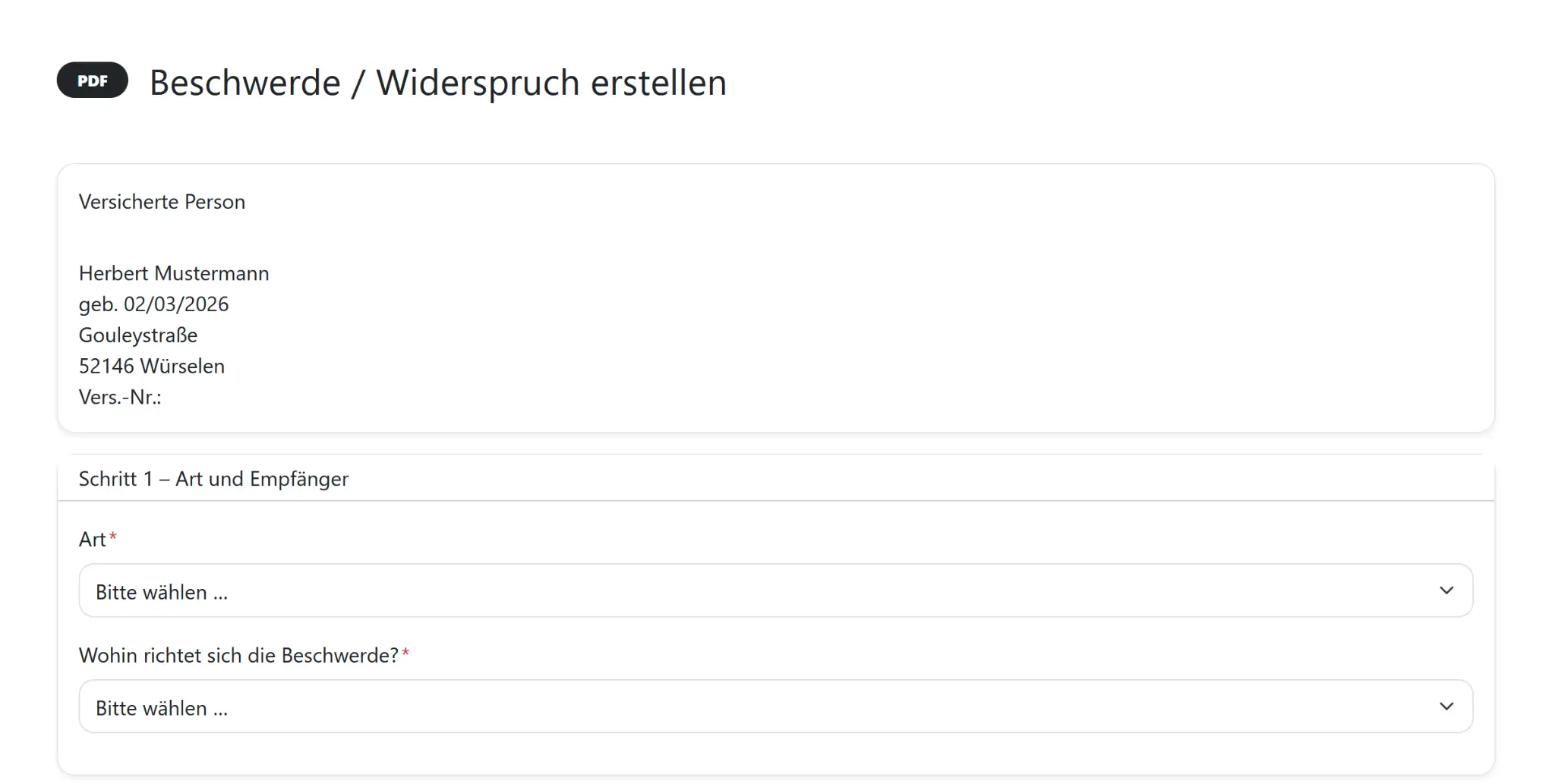 Beschwerde und Widerspruch erstellen – Pflegegutachten Digital
